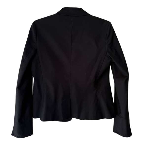 Talbots Horsebit Blazer Size 8 Black Cotton Pique Preppy Equestrian - Picture 2 of 10